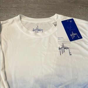 Guy Harvey White and Blue Performance Tee